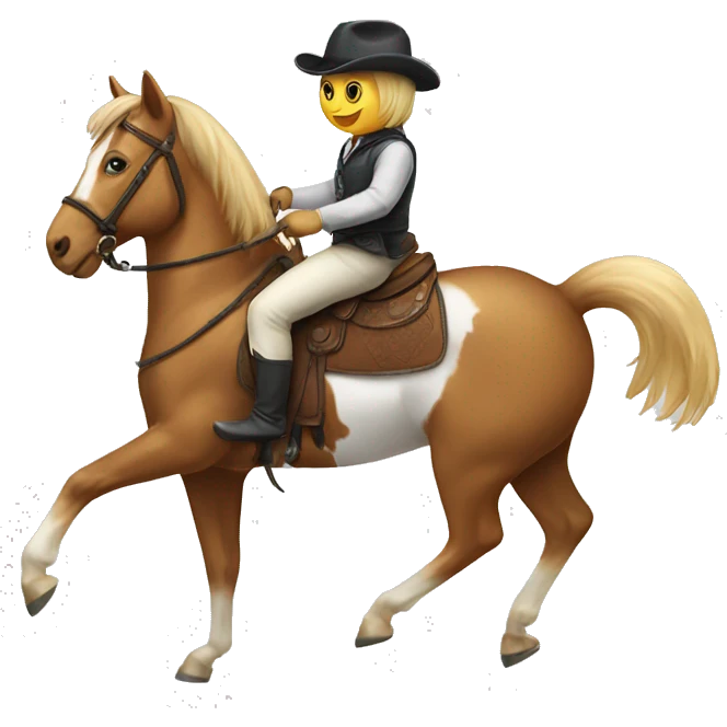 Cat riding a horse emoji