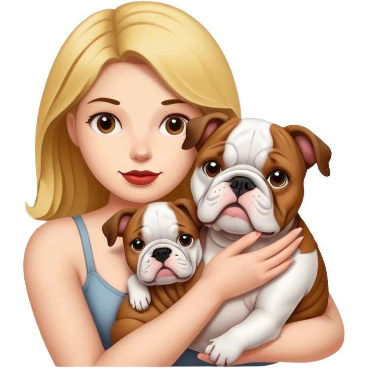 Mujer con bulldog emoji