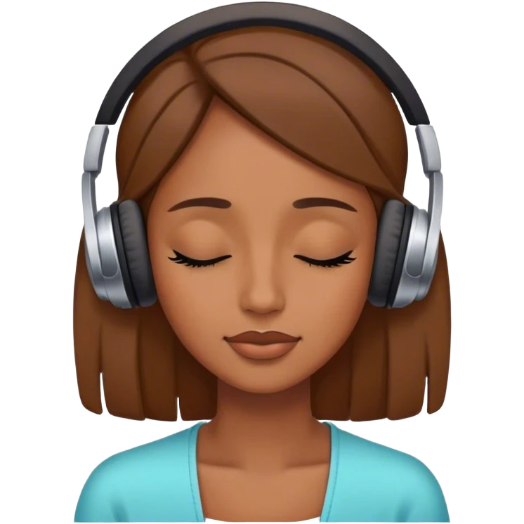 Woman listening to music with closed eyes emoji