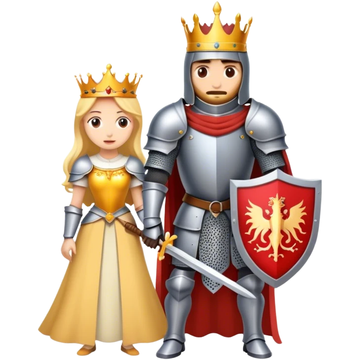 Knight protecting a queen  emoji