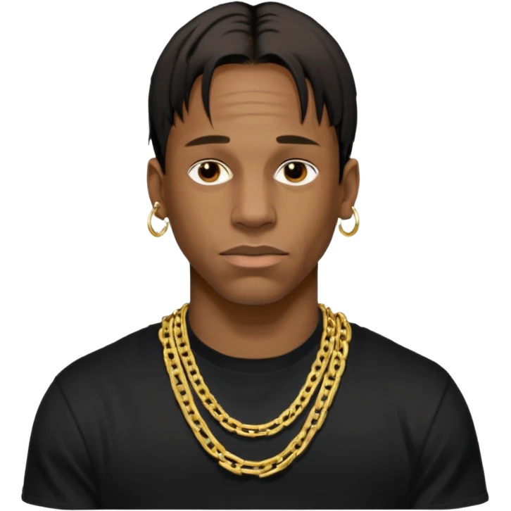 Travis Scott with gold chain necklace  emoji