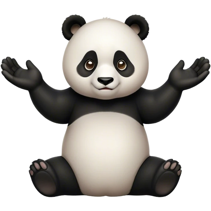 Panda shrugging his shoulders and hands emoji