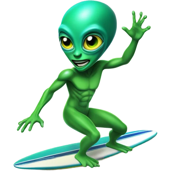 alien surfing emoji