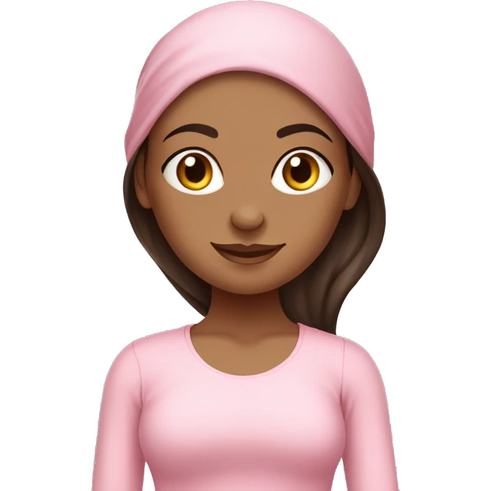 brunett yoga girl light pink clothes n emoji
