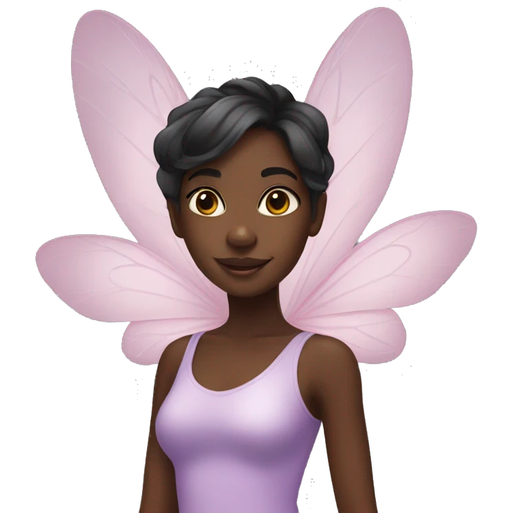 Black girl, fairy wings emoji