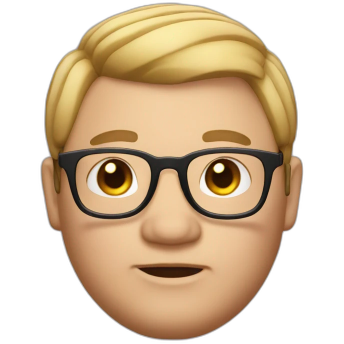 Memoji of a fat guy that uses glasses and an earring emoji
