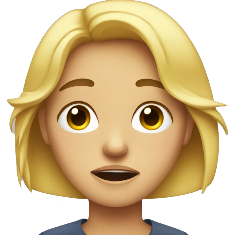 Blonde girl crying  emoji