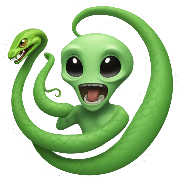 Alien With a snake emoji