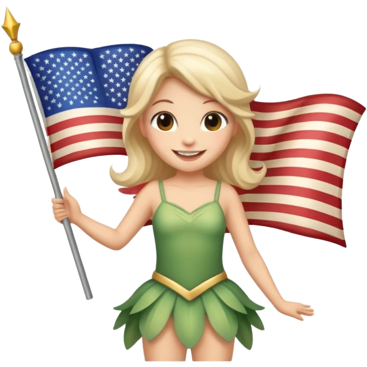 Fairy waving American Flag emoji
