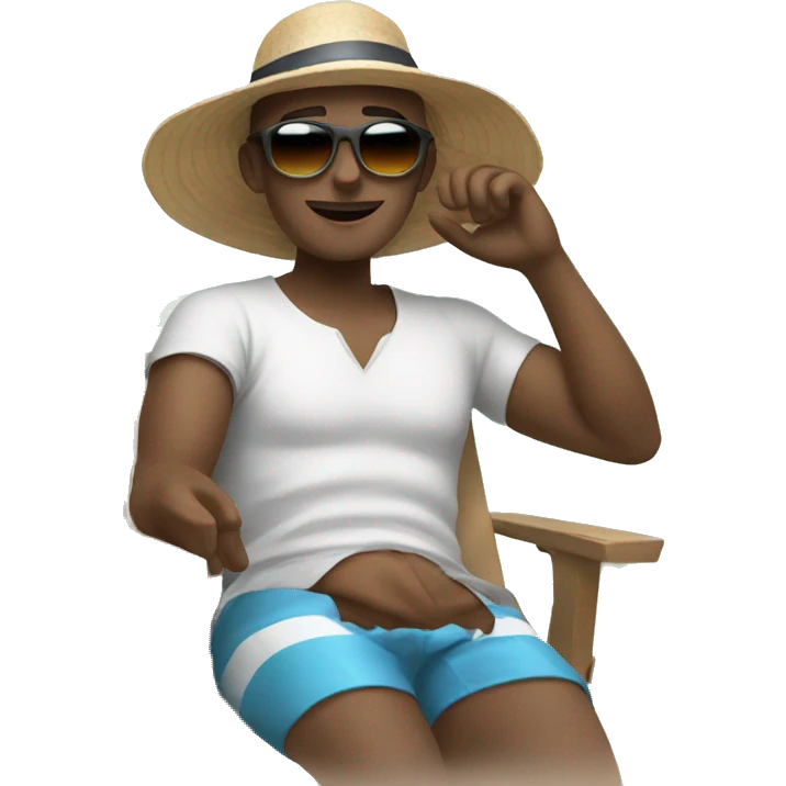 Relaxing at the beach emoji