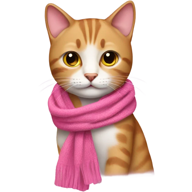 Cat wearing a pink scarf emoji