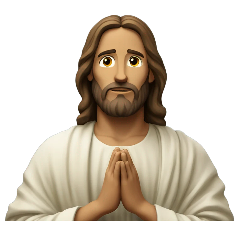 jesus prays and looks up emoji