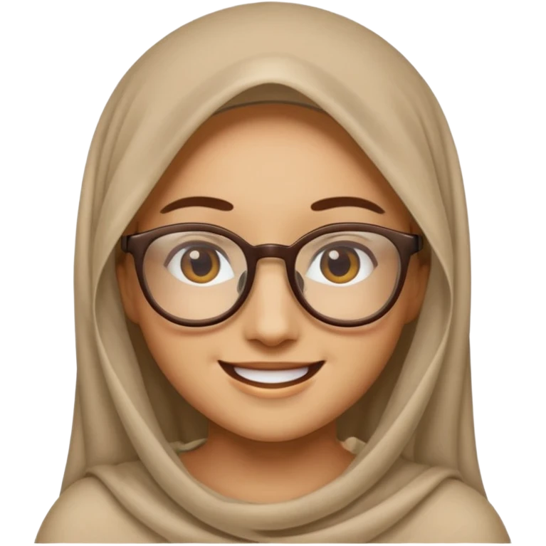 A veiled emoji wearing glasses emoji