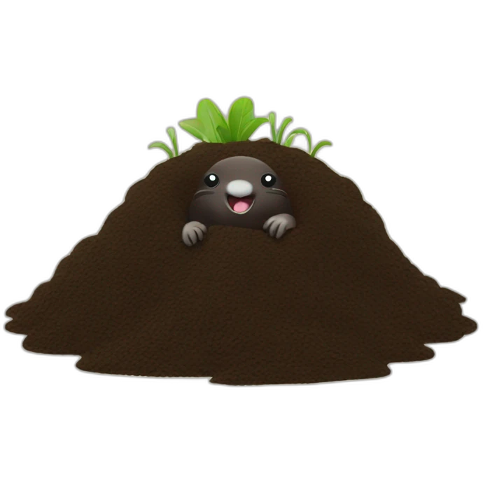 a mole coming out of soil emoji