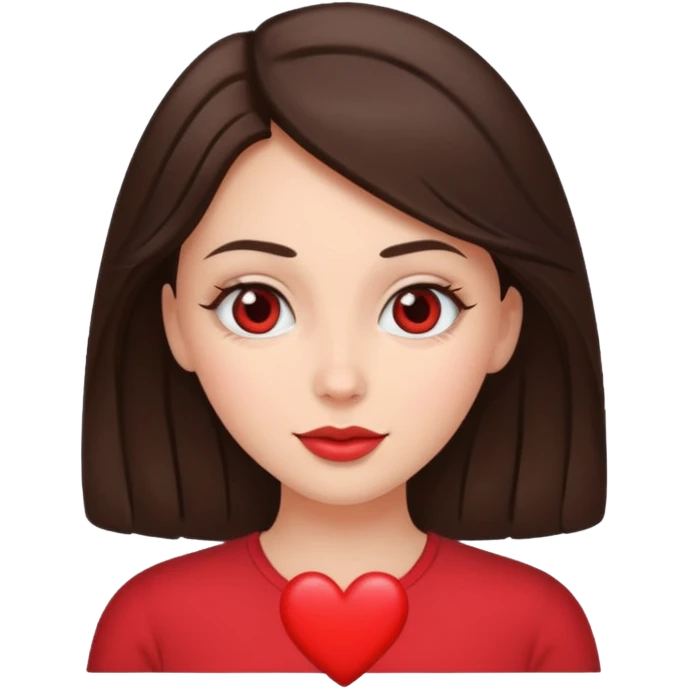 Brunette woman with heart eyes emoji