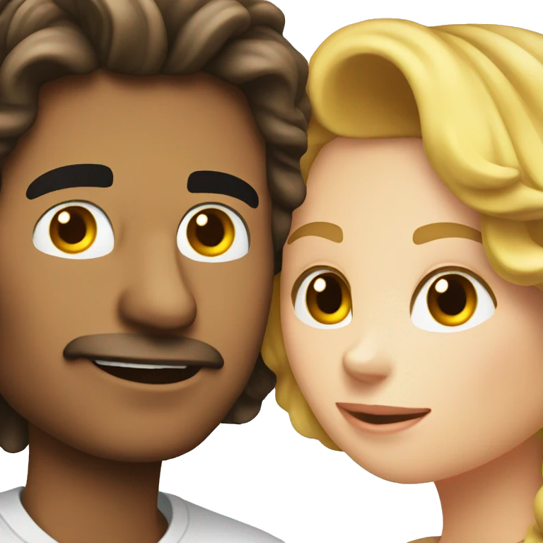 romantic moment between lovers Mexican man and white woman emoji
