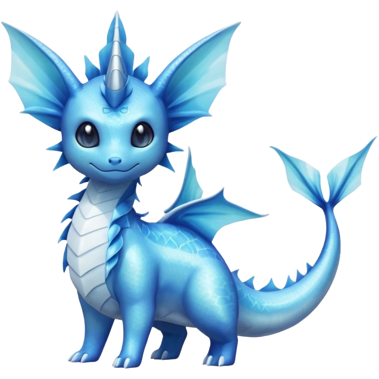 Lumineon-Vaporeon-Dragonair-Fakémon-hybrid-creature (full body)  emoji