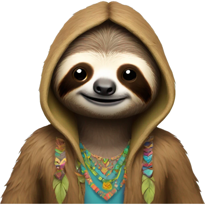 Hippie sloth emoji