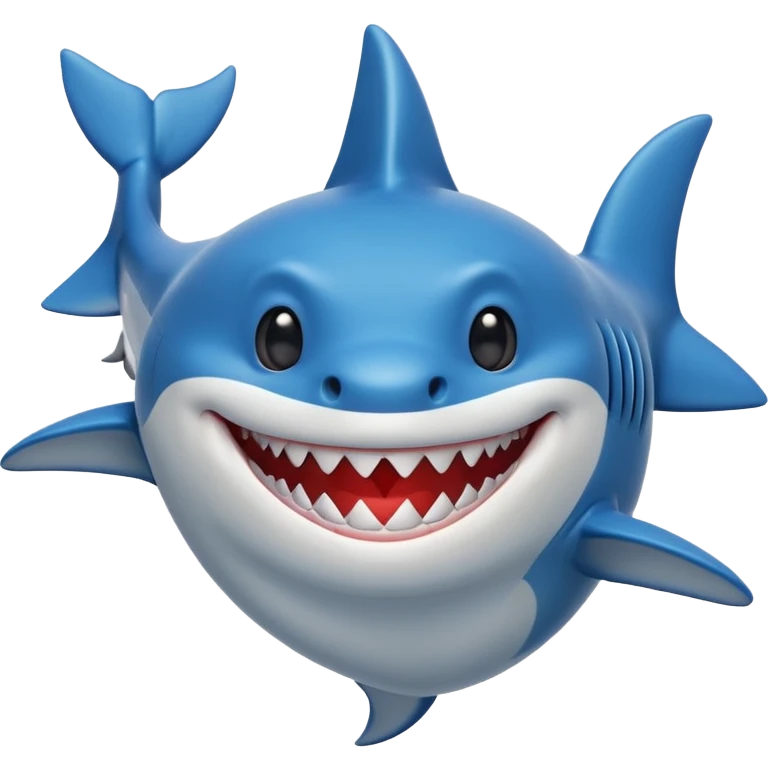 a shark with hands doing a heart emoji