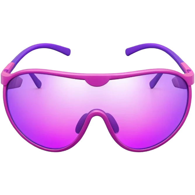 pink and purple two-tone shield visor glasses, color transition, Y2K style emoji