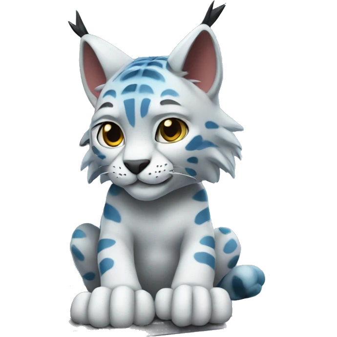 A blue lynx with a laptop emoji