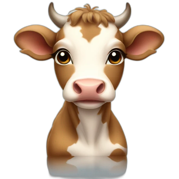 Light brown haïr baby cow emoji
