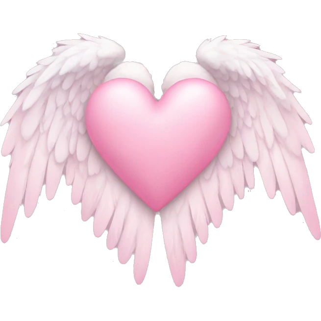 pink pastel heart with angel wings emoji