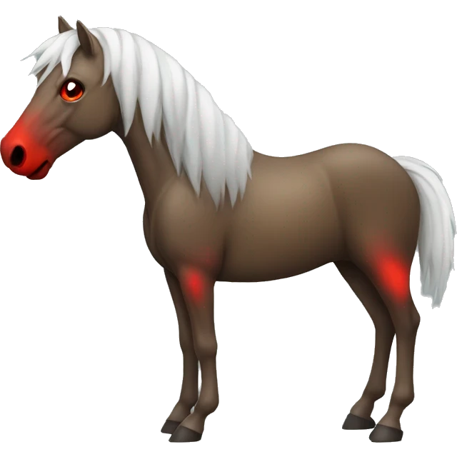Leaf horse with red eyes and smoke emoji