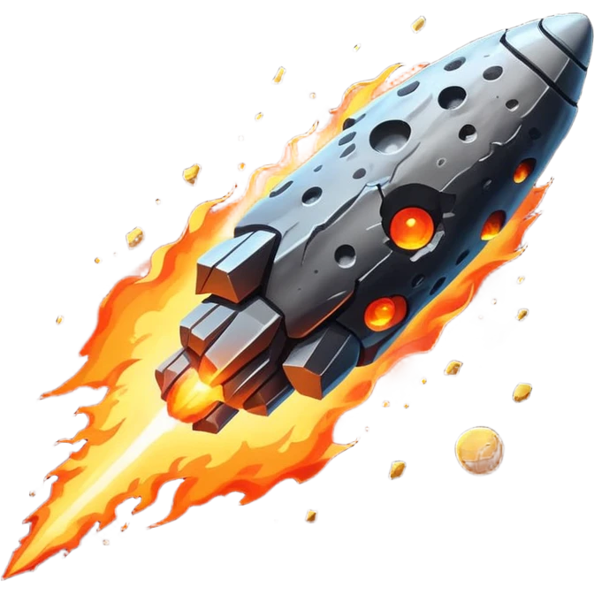 Asteriod emoji make it Falling like a shooting star keep it a ssteriod alone emoji