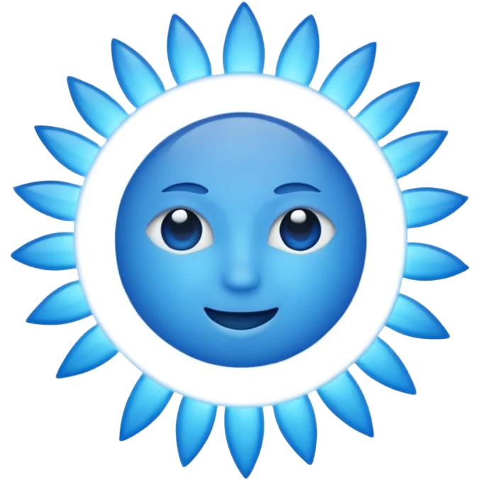 Blue  images in shape of a Sun  emoji