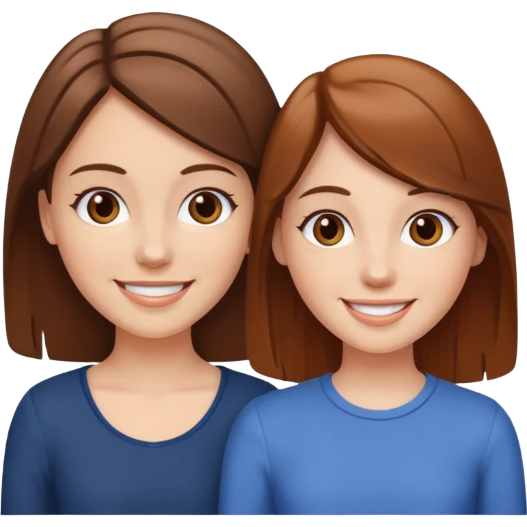 2 white girls with brown hair emoji