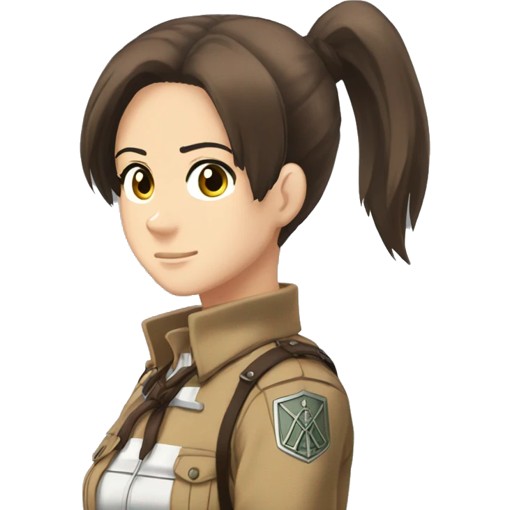 Sasha Braus brown hair hair in a ponytail anime attack on titan emoji