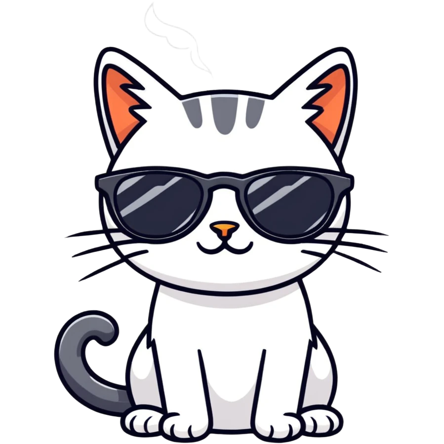 cat smoking with sunglasses emoji
