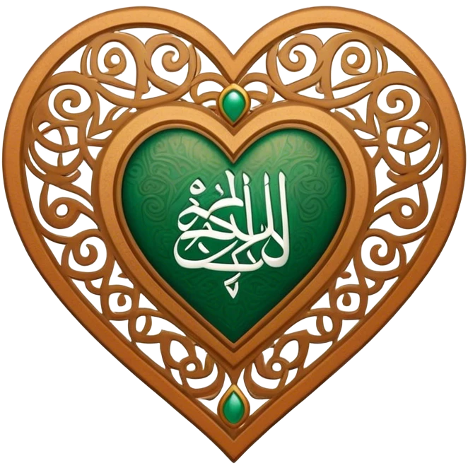 A heart with an Arabic character with decorations representing the south of Saudi Arabia  emoji