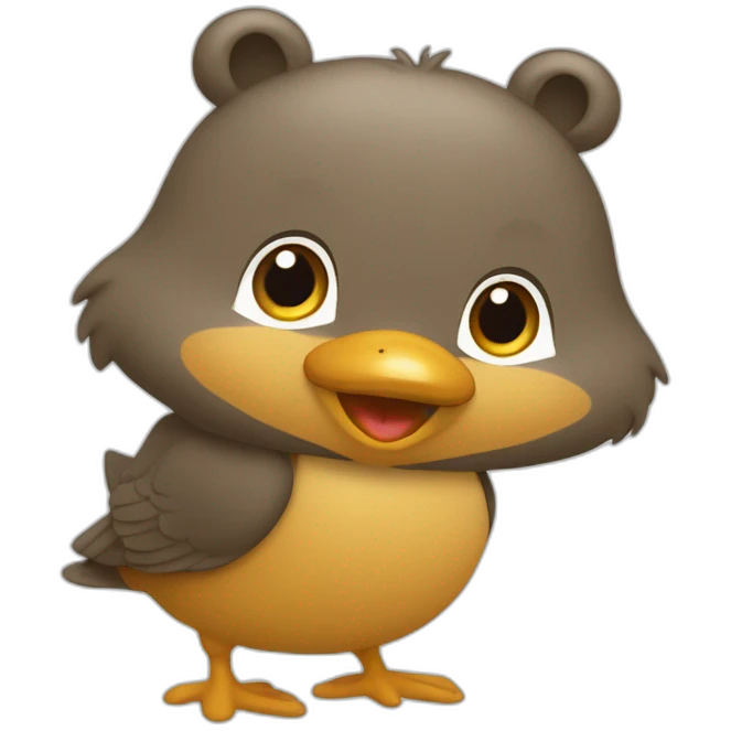 Ours faisant un câlin à un canard emoji