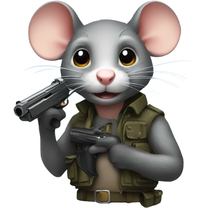 Rat with gun emoji