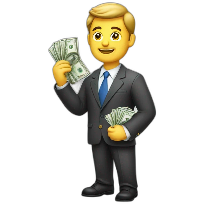 Business man with money in hand emoji