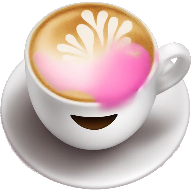 coffee with pink emoji