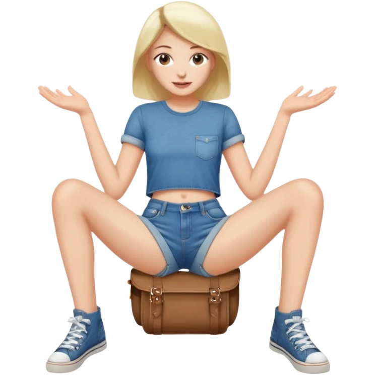 Naked woman spread legs emoji