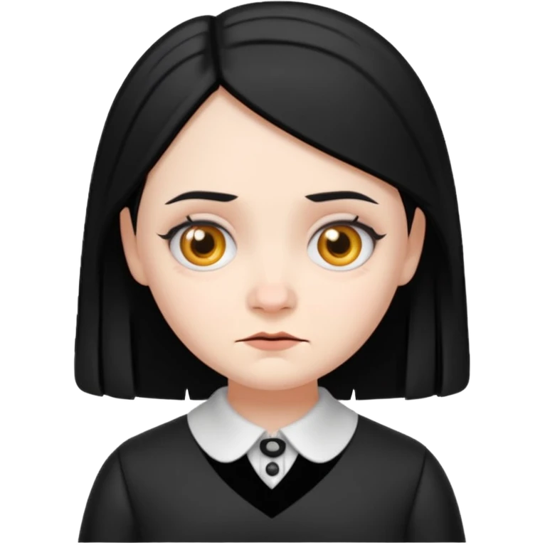 An emoji of Wednesday Addams emoji