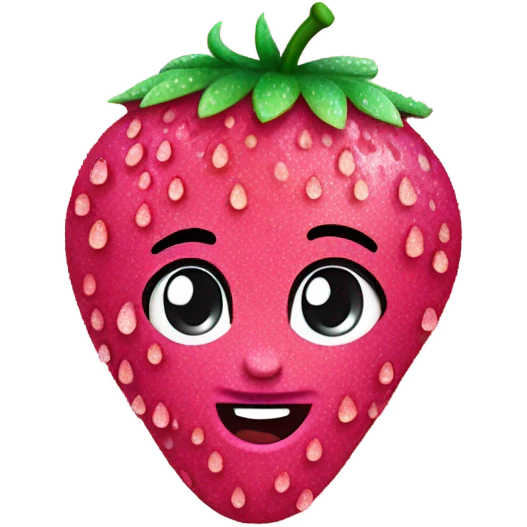 Hot pink frozen strawberry with glitter  emoji