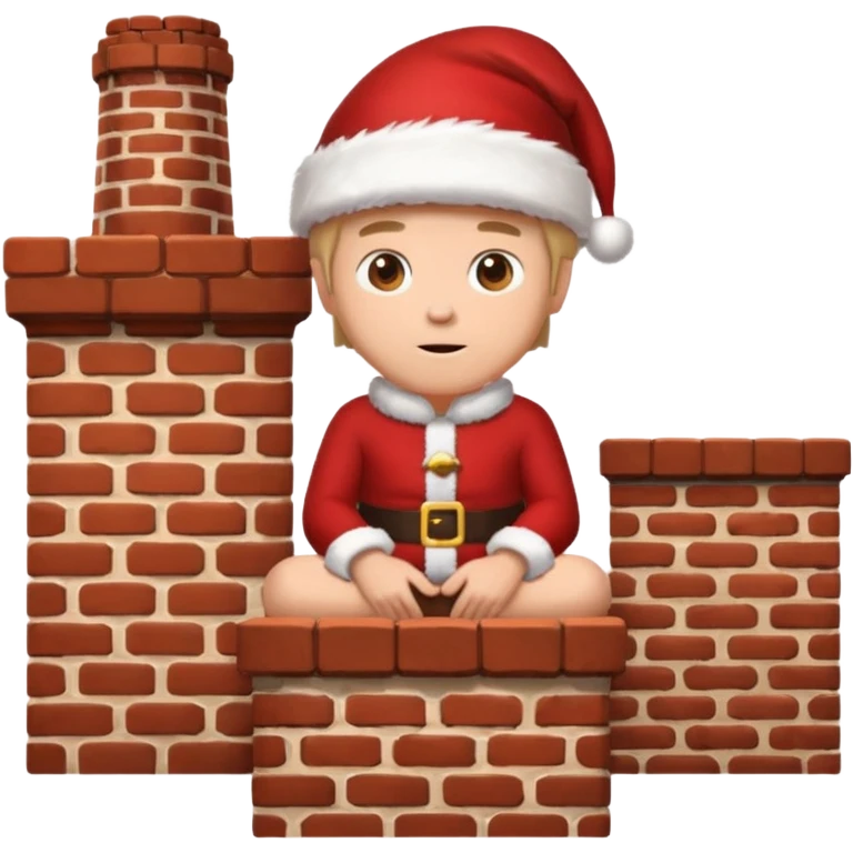 Cristmas male sit down on a chimney emoji