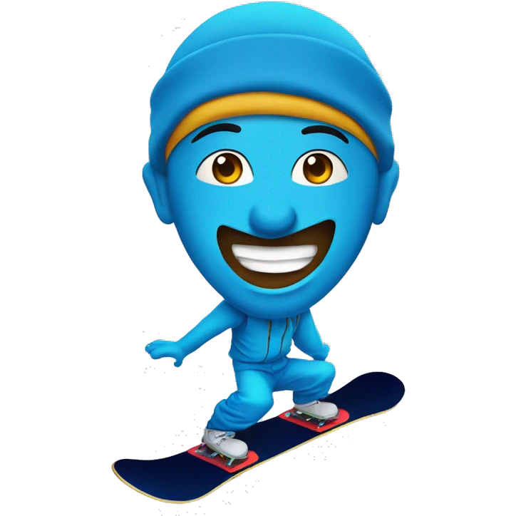 aladin genie blue face snowboard emoji