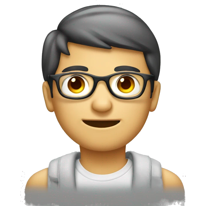 Ragazzo con gli occhiali che si inchina emoji
