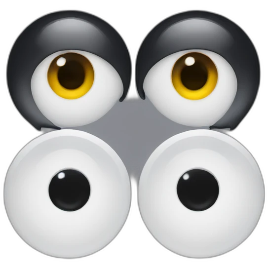 two eyes, one is black, one is white emoji