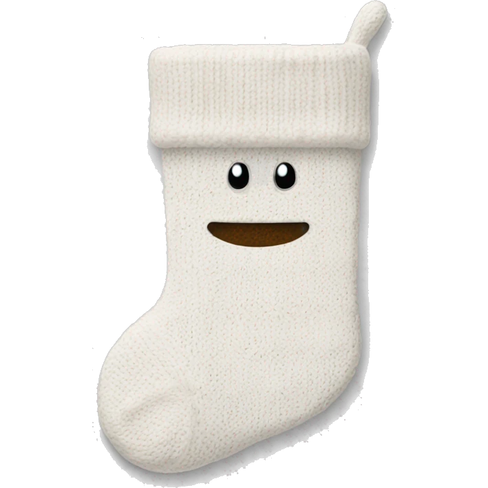 white knit stocking with the name lauren written on it  emoji