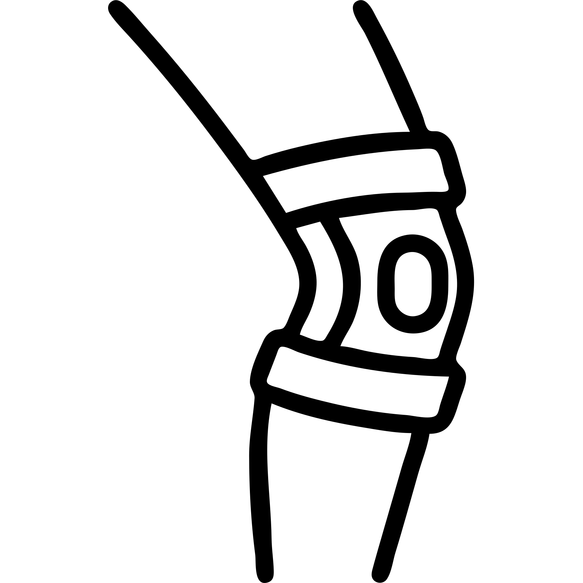 outlined icon of a knee with a knee brace emoji