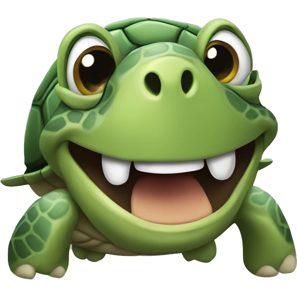 turtle with mewing emoji