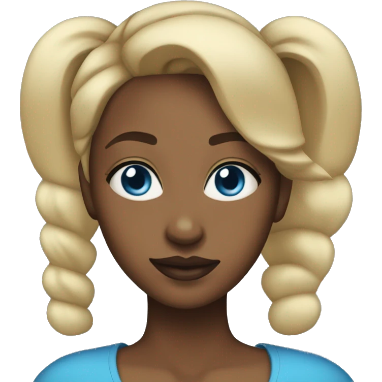 black woman blonde ponytail blue eyes full lips emoji