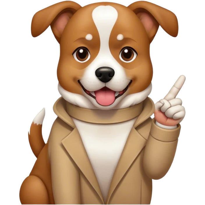 A dog showing middle finger emoji